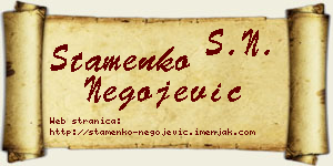 Stamenko Negojević vizit kartica